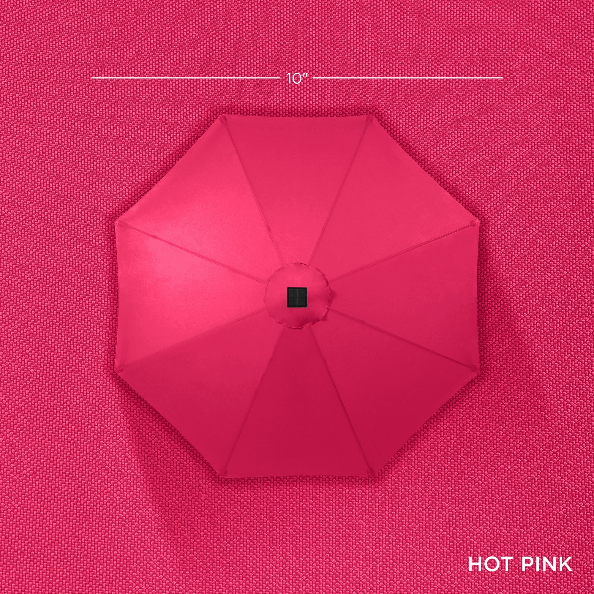 Solar LED Lighted Patio Umbrella w/ Tilt Adjustment, UV-Resistant - 10ft