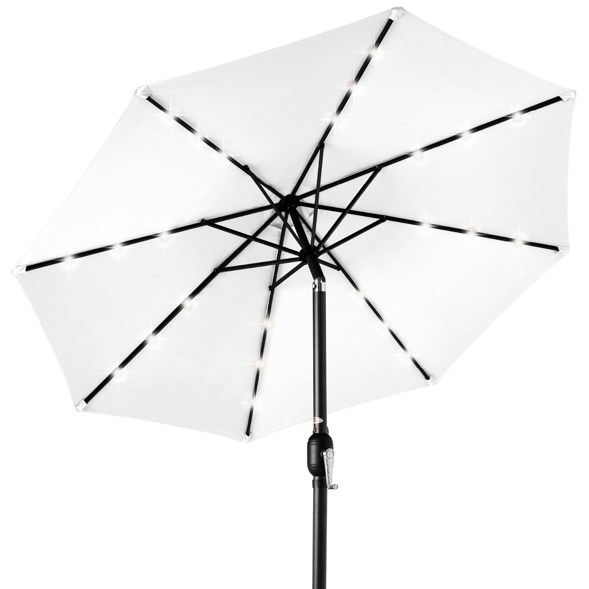 Solar LED Lighted Patio Umbrella w/ Tilt Adjustment, UV-Resistant - 10ft