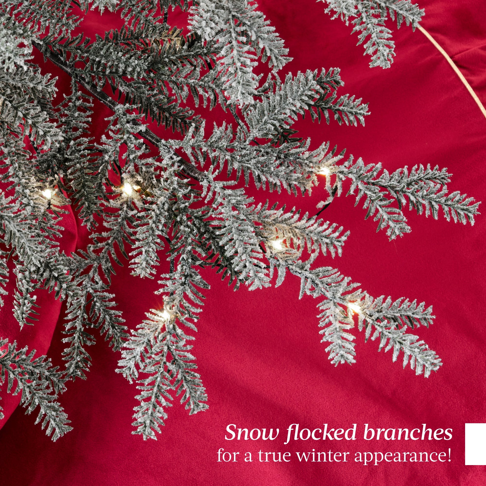 Black Pre-Lit Sparse Flocked Christmas Tree w/ 2-in-1 LEDs, Cordless Connection