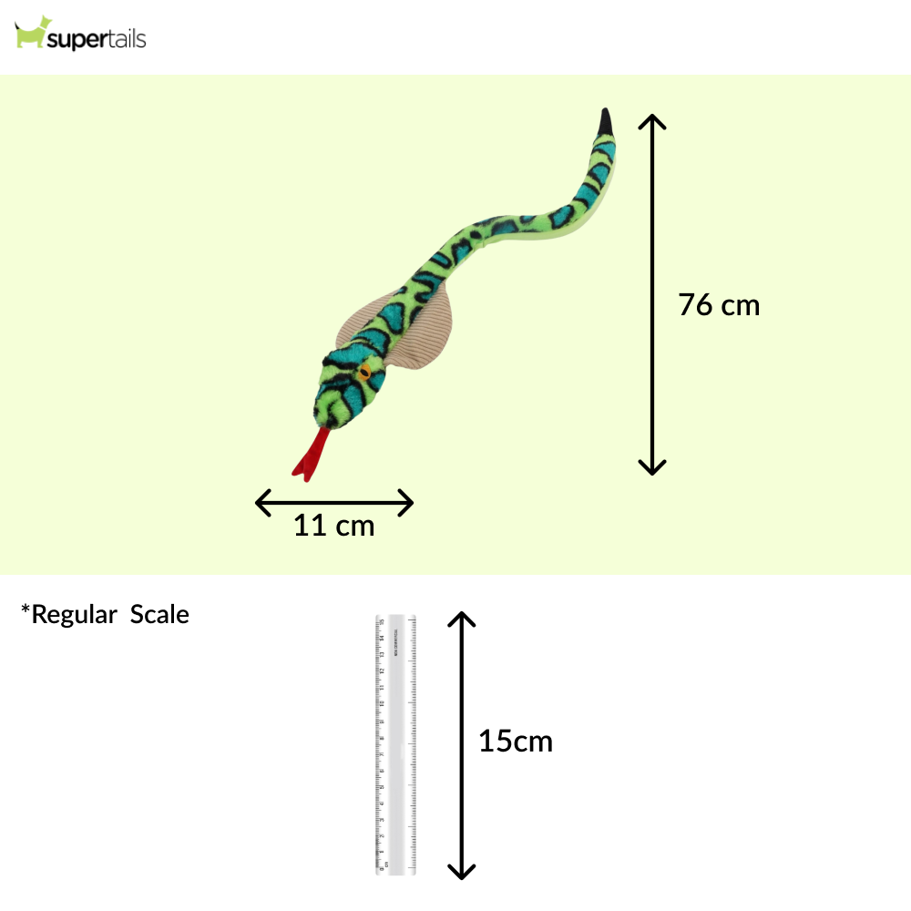Talking Dog Club XL Cobra Rattle Plush Toy for Dogs (Green)