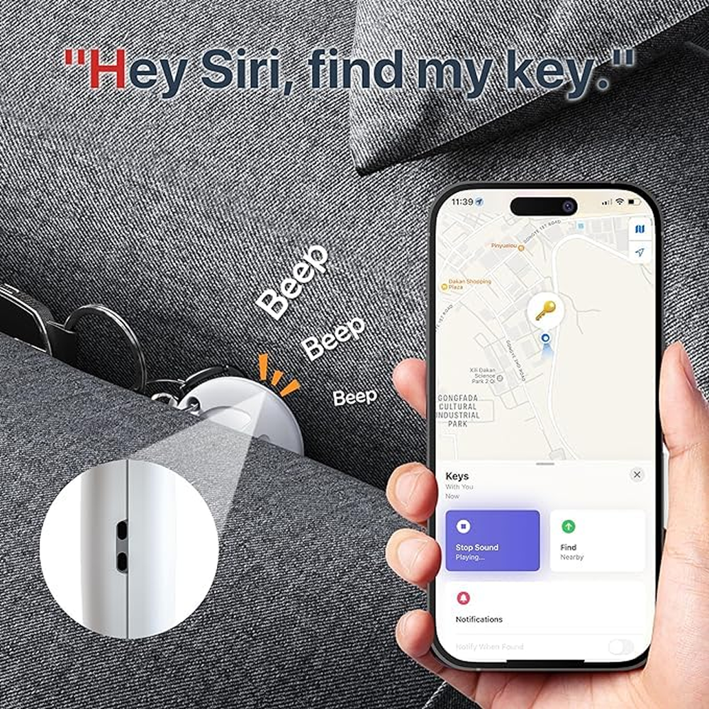 Mitag Anti Loss Device with Keychain Tracker (Black) | IOS