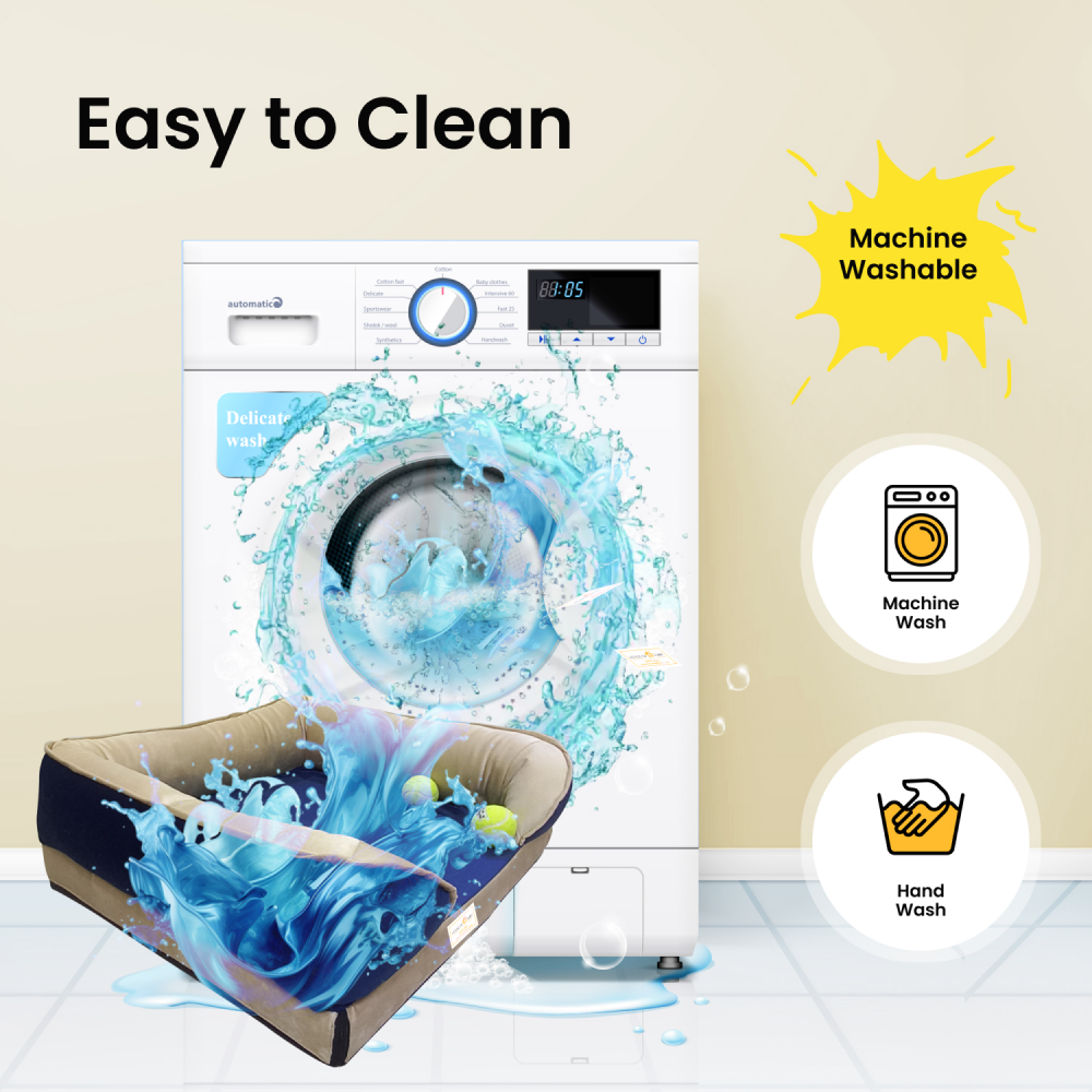 House of Furry Turkish Velvet Orthopedic Bolster Gunthar Bed for Dogs and Cats (Multicolor)