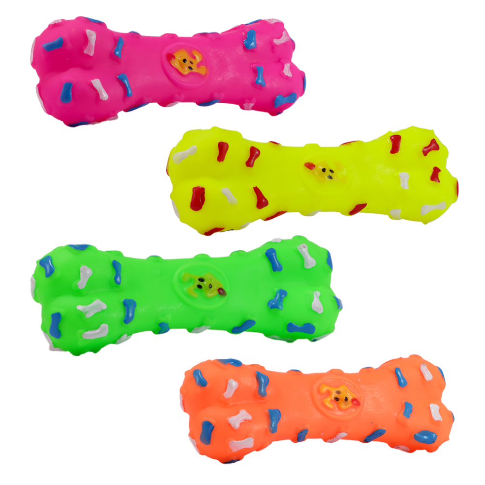 Skatrs Squeaky Bone Toy for Cats & Dogs (Colour May Vary)